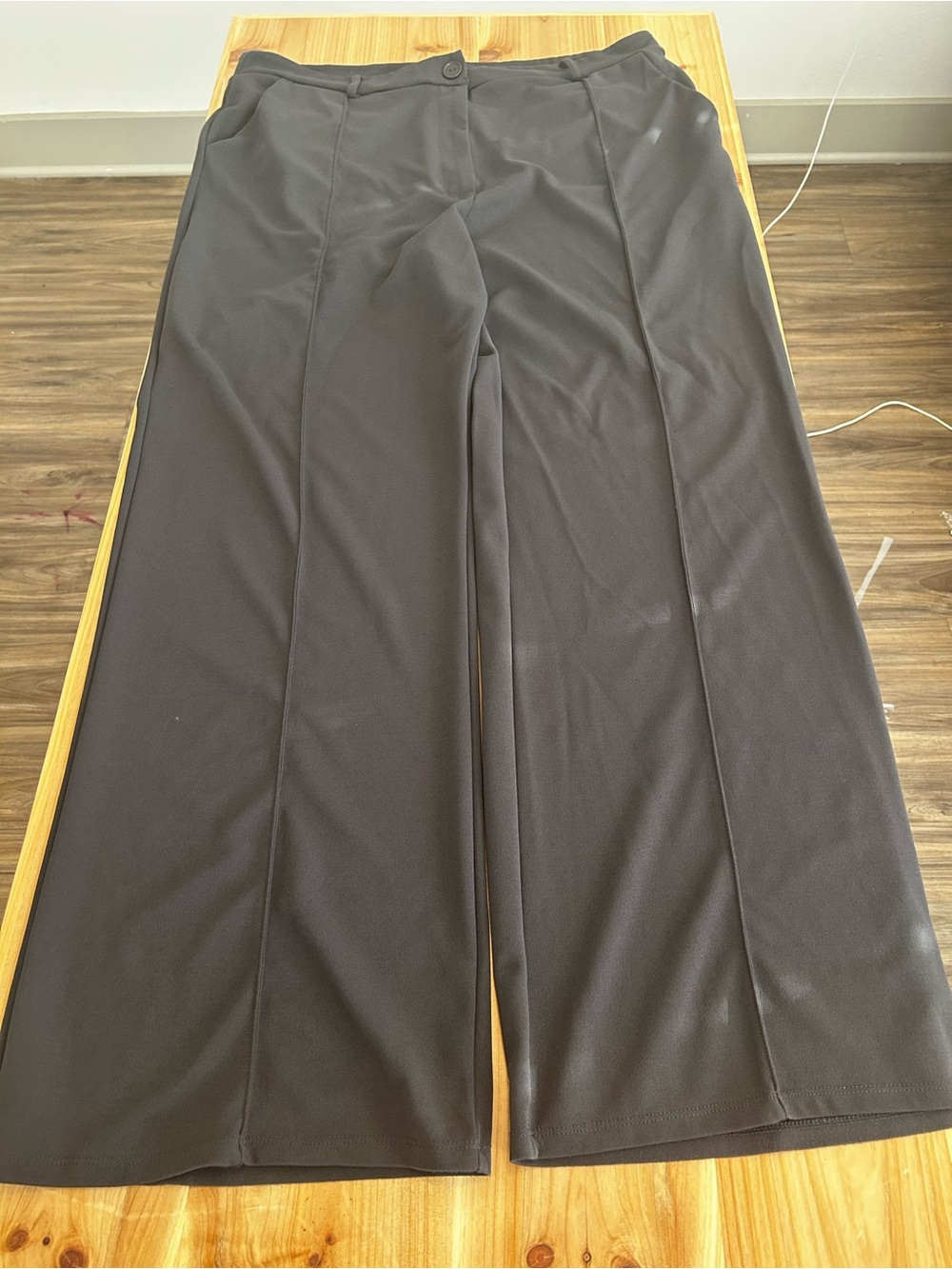 Fashion Nova 3x Carmina High Waisted Wide Leg Dress Trousers Charcoal